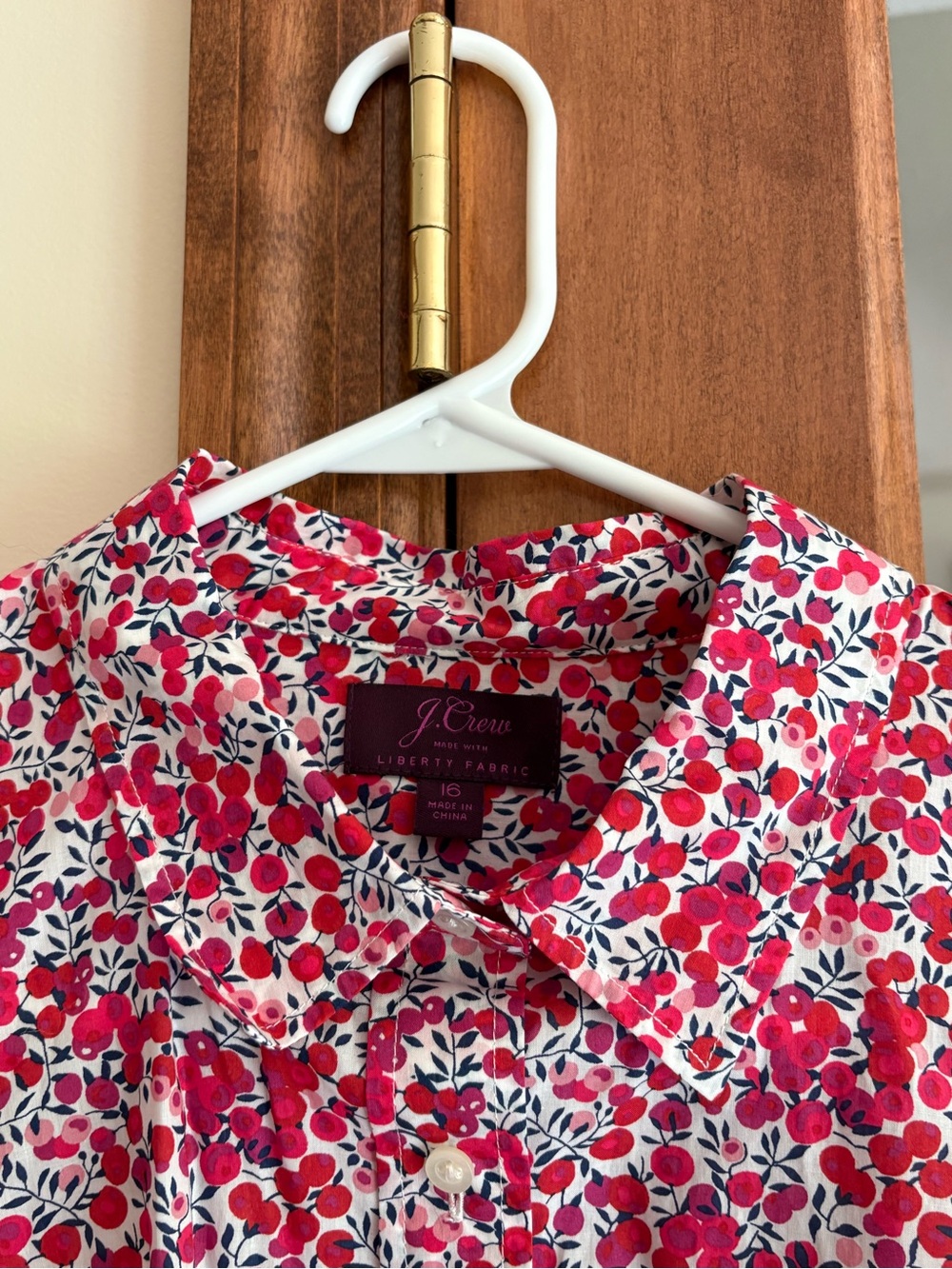 J.Crew Liberty Wiltshire Floral Print Poplin Perfect Button Down Shirt size 16 - Picture 5 of 6